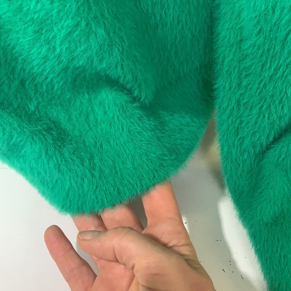 NWT Halogen Fuzzy Super Soft Turtleneck Pullover/ Sweater size M Green - Picture 6 of 9